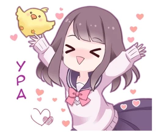 Стикер Позитивная-тян - @tg_sticks - 7