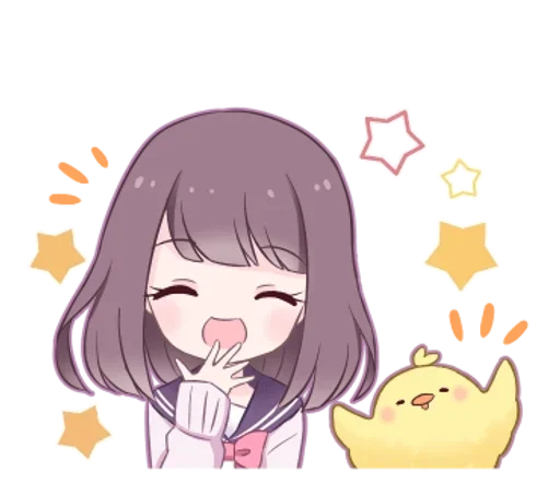 Стикер Позитивная-тян - @tg_sticks - 6