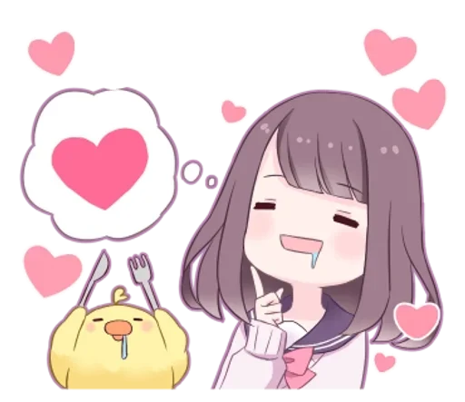 Стикер Позитивная-тян - @tg_sticks - 1