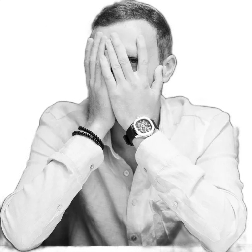 person human face black and white