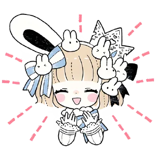 Стикер Принцесса и кролик @Nyasticks - 8