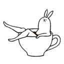 Sticker rabbit with beautiful legs - 5