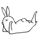 Sticker rabbit with beautiful legs - 4