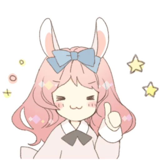 Sticker RabbitEarGirlRosy - 1