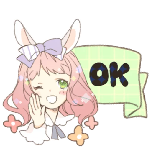 Sticker RabbitEarGirlRosy - 1