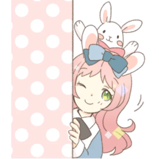 Sticker RabbitEarGirlRosy - 1