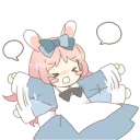 Sticker Rabbit ear girl Rosy Double Pack - 6