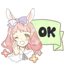 Sticker Rabbit ear girl Rosy Double Pack - 4