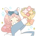 Sticker Rabbit ear girl Rosy Double Pack - 2