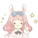 Sticker Rabbit ear girl Rosy Double Pack - 10