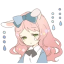 Sticker Rabbit ear girl Rosy Double Pack - 3