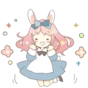 Sticker Rabbit ear girl Rosy Double Pack - 8