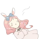 Sticker Rabbit ear girl Rosy Double Pack - 9