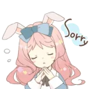 Sticker Rabbit ear girl Rosy Double Pack - 1