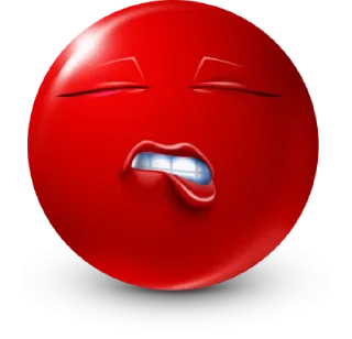 Sticker Red Face Emoji @TgSticker - 3