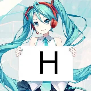 Sticker Alfabeto con miku - 4