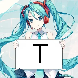 Sticker Alfabeto con miku - 1