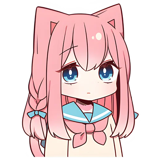 Sticker Розовая кошка-тян @nyasticks - 6