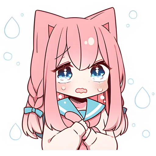 Sticker Розовая кошка-тян @nyasticks - 2