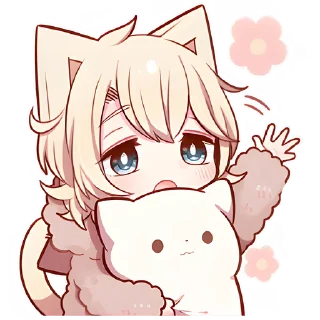 Sticker Соннный котёнок @Nyasticks - 8