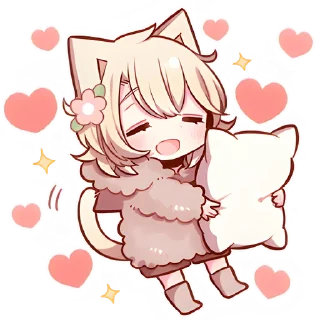 Sticker Соннный котёнок @Nyasticks - 3