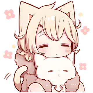 Sticker Соннный котёнок @Nyasticks - 5