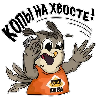 Стикер Сова - душа компании - 10