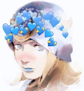 Стикер Сердечки Джонни @StickersPackRobot - 1