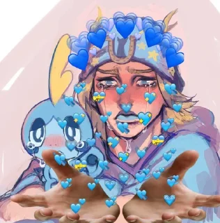 Стикер Сердечки Джонни @StickersPackRobot - 10