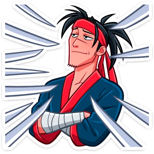 Стикер Самурай Хиро @nyasticks - 11