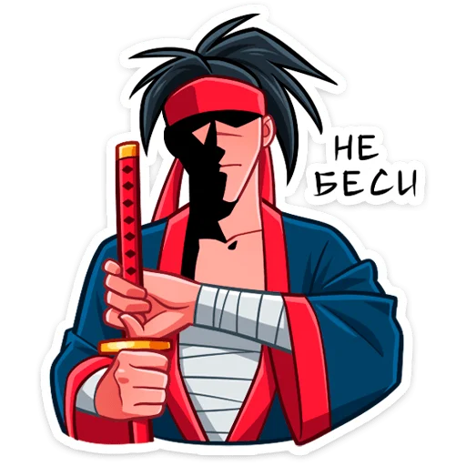 Стикер Самурай Хиро @nyasticks - 6