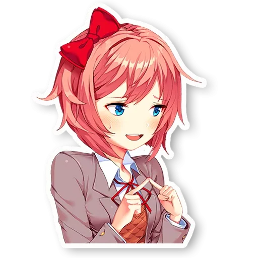 Стикер Sayori @ddlcmeme - 2