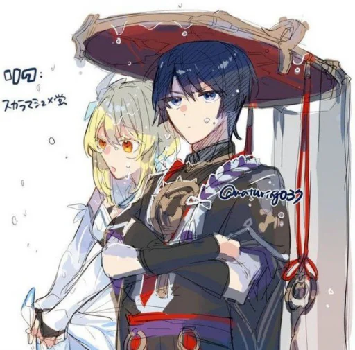 Scaramouche x Lumine @itsgensharts - 