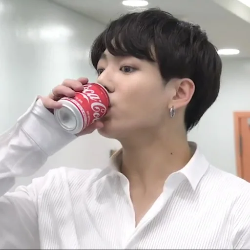 person soft drink human face