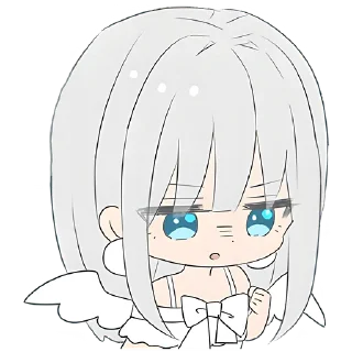 Стикер Серебряный ангел @Nyasticks - 6