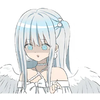 Стикер Серебряный ангел @Nyasticks - 9