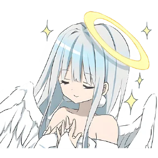 Стикер Серебряный ангел @Nyasticks - 7