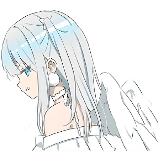 Стикер Серебряный ангел @Nyasticks - 1