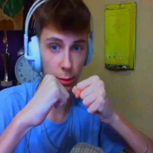 person indoor headphones