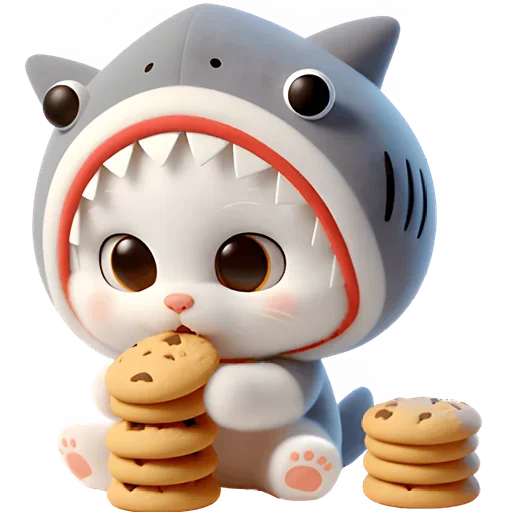 Стикер SharkyCat_by_MoiStikiBot - 1
