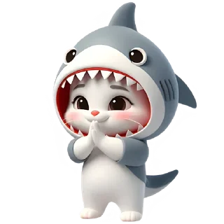 Стикер Пушистые акулы @MoiStikiBot - 5