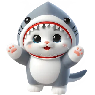 Стикер Пушистые акулы @MoiStikiBot - 10