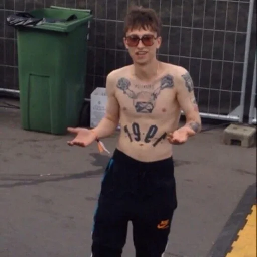 person clothing waste container