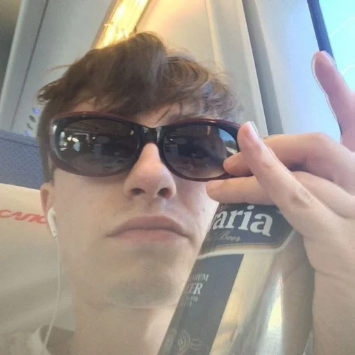 person goggles selfie