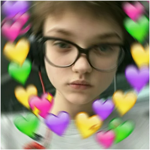 человеческое лицо очки цветок