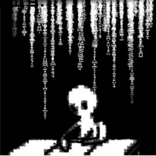 text black and white art