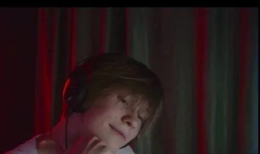 person human face headphones