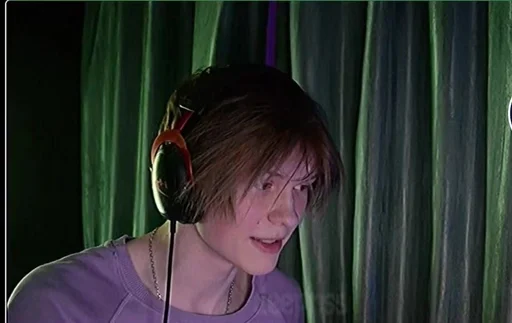 headphones person human face