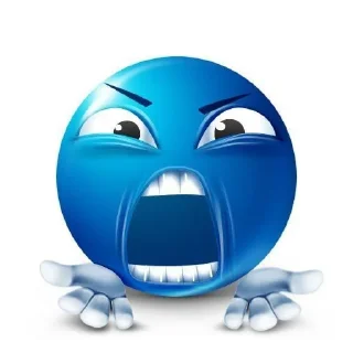 Sticker Синий смайл 😨 - 1