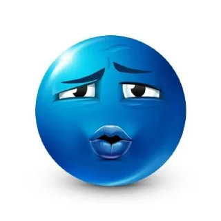 Sticker Синий смайл 😨 - 3